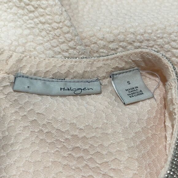 Halogen Light Pink Textured Embellished Neckline Tank Top Sz S - Picture 12 of 14